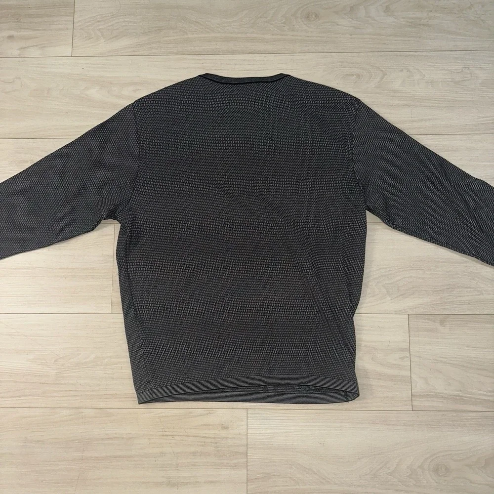 Vintage St. Croix Knits Men's Sweater Size L Cotton Blend Black Birds Eye Preppy - Picture 3 of 8